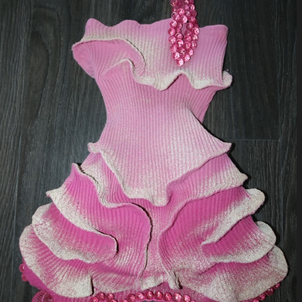 3lato design Chic Pink Ruffled Dress - Picture 2 of 2